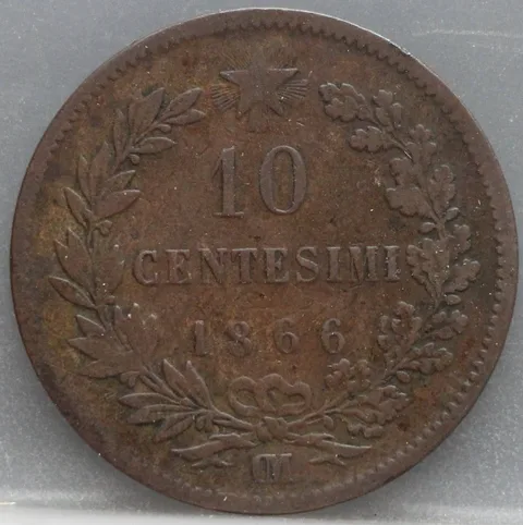 10 Centesimi 1866 Italië Koper