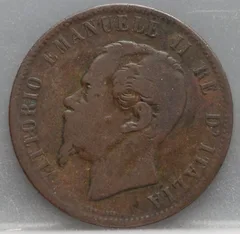 10 Centesimi 1866 Italië Koper achterzijde