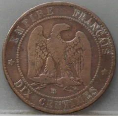 10 Centimes 1854 (BB) Frankrijk achterzijde