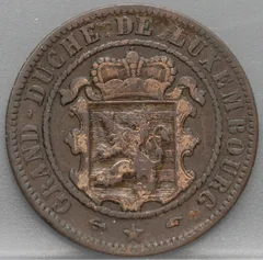 10 Centimes 1855 Luxemburg — Brons voorzijde