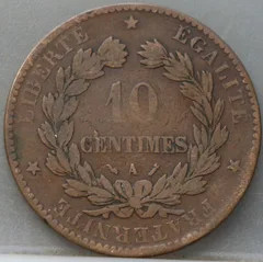 10 Centimes 1893 Frankrijk achterzijde