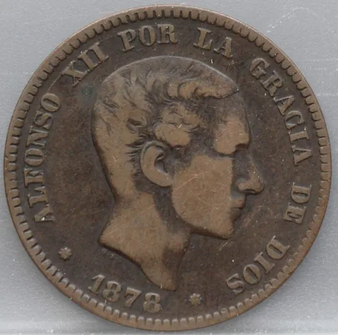 10 Centimos 1878 Spanje — Brons