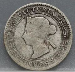 10 Cents 1892 Ceylon — Zilver achterzijde