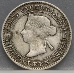 10 Cents 1892 Ceylon — Zilver achterzijde