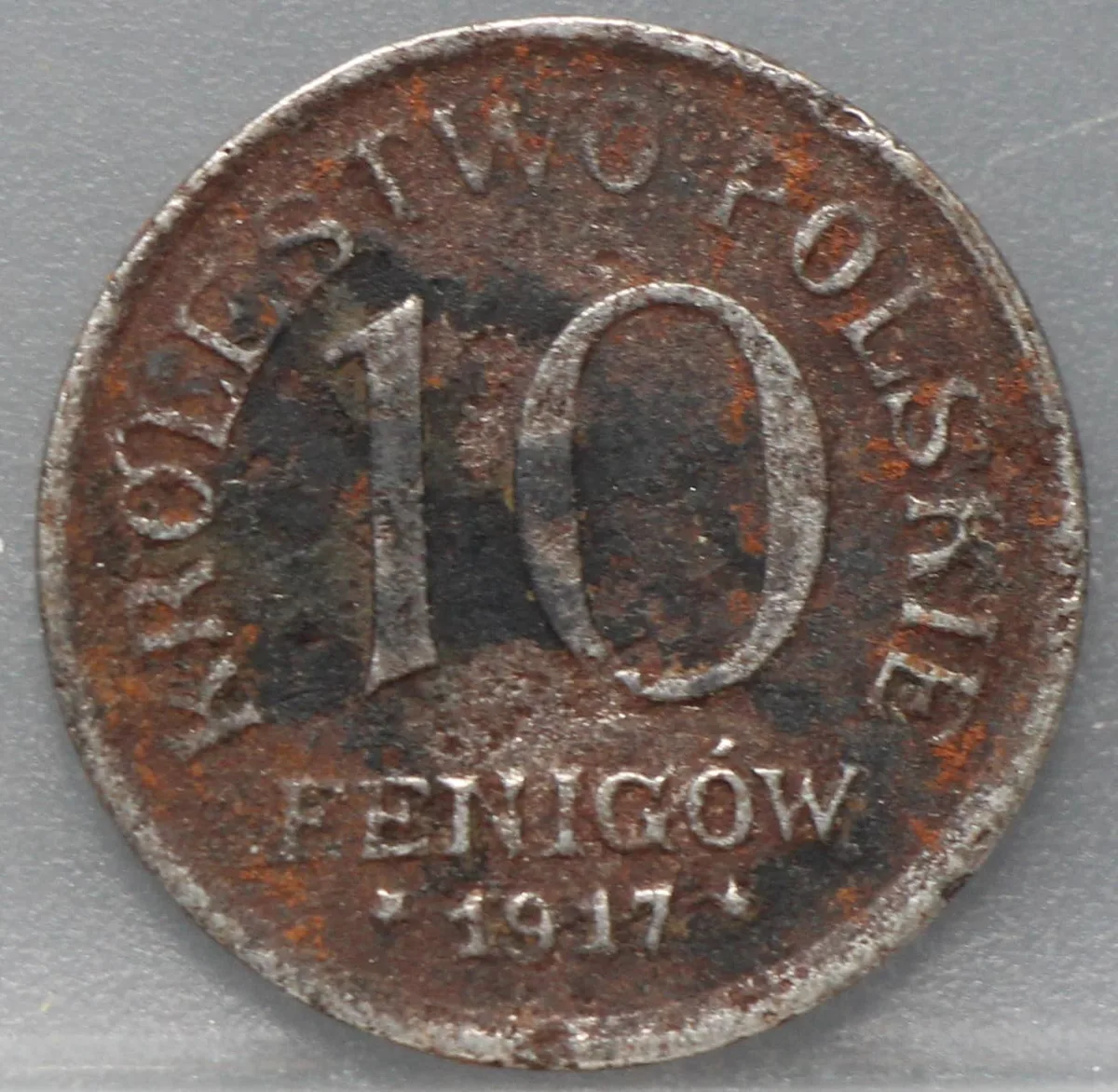 10 Fenigow 1917 Polen — IJzer voorzijde