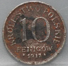 10 Fenigow 1917 Polen — IJzer voorzijde