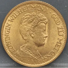 10 Gulden 1912 — Gouden Tientje Wilhelmina voorzijde, Goud (Au)