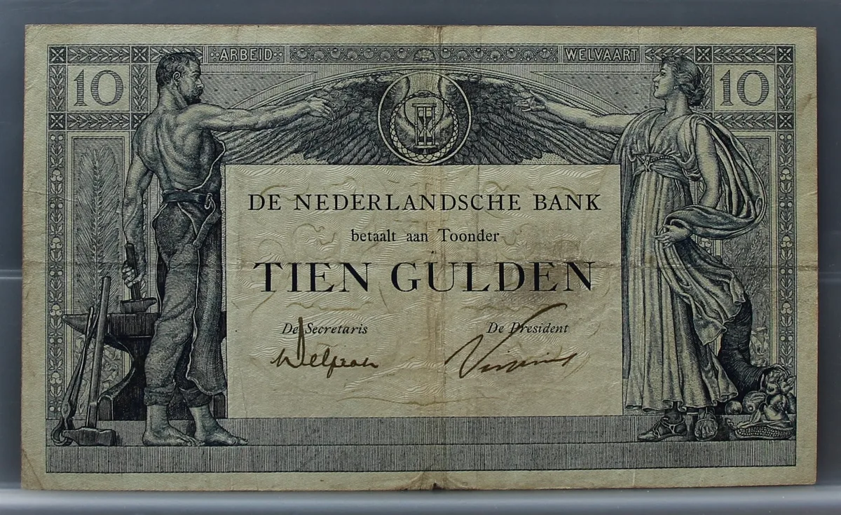 10 Gulden 1921 – Arbeid en Welvaart (NVMH 38-1b) voorzijde