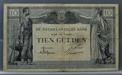 10 Gulden 1921 – Arbeid en Welvaart (NVMH 38-1b) voorzijde