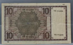 10 Gulden 1924 – Zeeuws Meisje (NVMH 39-3a) achterzijde