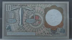 10 Gulden 1953 — Hugo de Groot achterzijde
