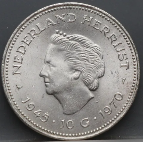 10 Gulden 1970 Nederland Herrijst — Zilver