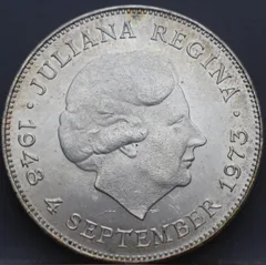 10 Gulden 1973 — Juliana Regina Zilver voorzijde, Nederland
