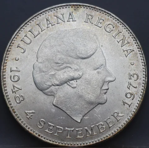 10 Gulden 1973 — Juliana Regina Zilver