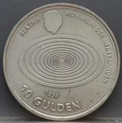 10 Gulden 1999 Millenuimringen — Zilver achterzijde, Nederland, Zilver (Ag)
