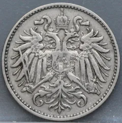 10 Heller 1893 Oostenrijk — Nikkel achterzijde