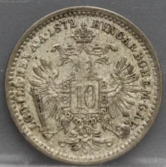 10 Kreuzer 1872 Oostenrijk Zilver achterzijde