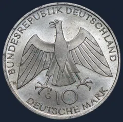 10 Mark 1972 (G) Duitsland - "Summer Olympics in Munich - Partial view of the Olympic rings" 