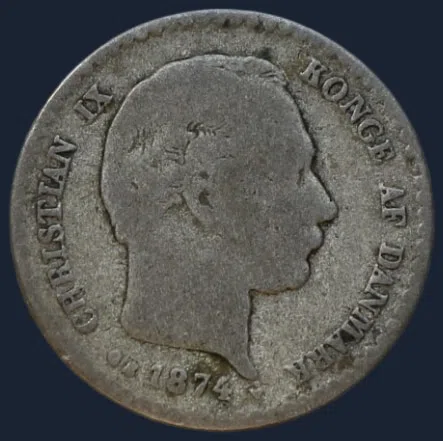 10 Öre 1874 Denemarken Zilver