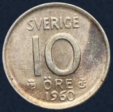 10 Öre 1960 Zweden Zilver