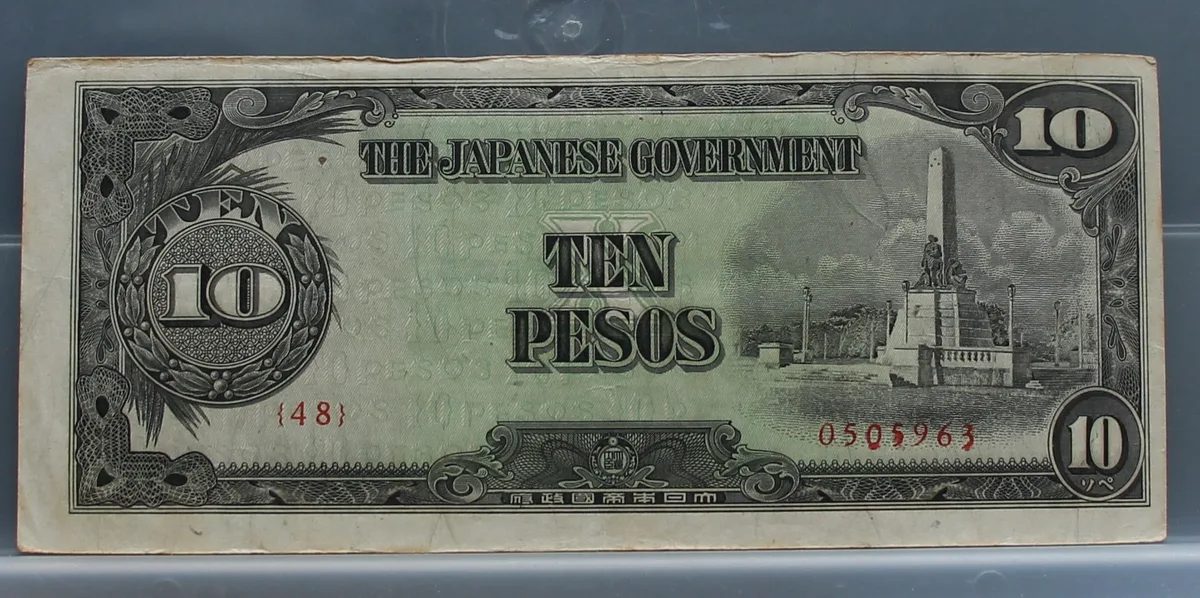 10 Pesos 1943 — Filipijnen, The Japanese Government voorzijde