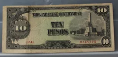 10 Pesos 1943 — Filippijnen, The Japanese Government voorzijde