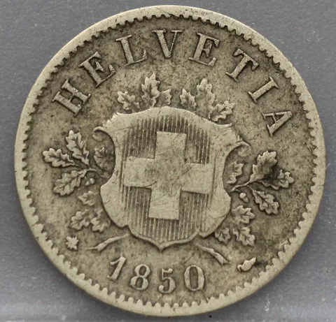 10 Rappen 1850 Zwitserland — Billon