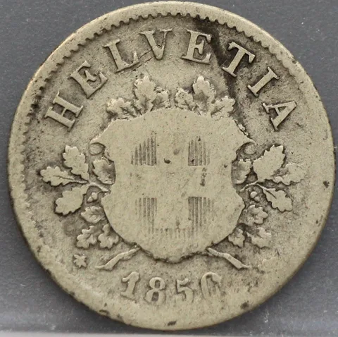 10 Rappen 1850 Zwitserland — Billon