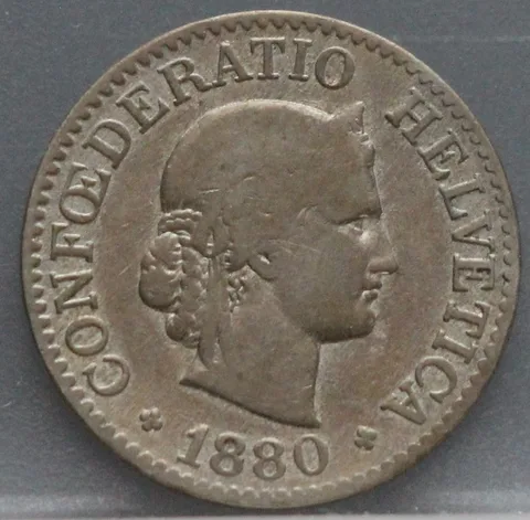10 Rappen 1880 Zwitserland Cupronikkel