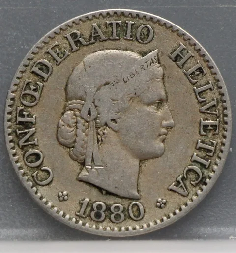 10 Rappen 1880 Zwitserland Cupronikkel