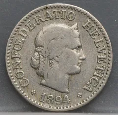10 Rappen 1894 Zwitserland Cupronikkel voorzijde