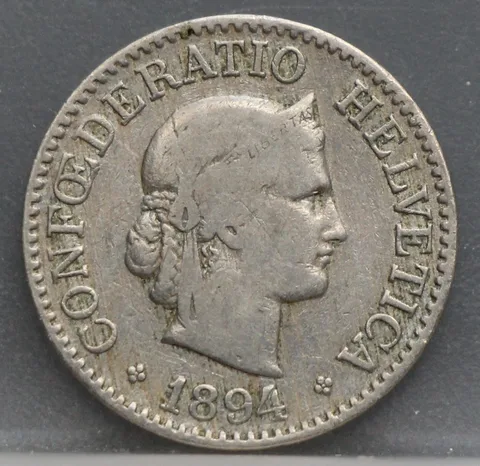10 Rappen 1894 Zwitserland Cupronikkel