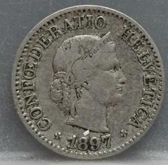10 Rappen 1897 Zwitserland Cupronikkel voorzijde