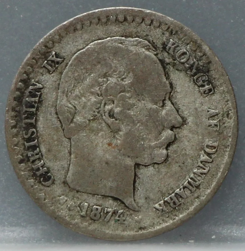10 Öre 1874 Denemarken Zilver voorzijde