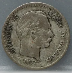 10 Öre 1874 Denemarken Zilver voorzijde