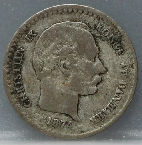 10 Öre 1874 Denemarken Zilver
