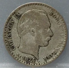 10 Öre 1874 Denemarken Zilver voorzijde