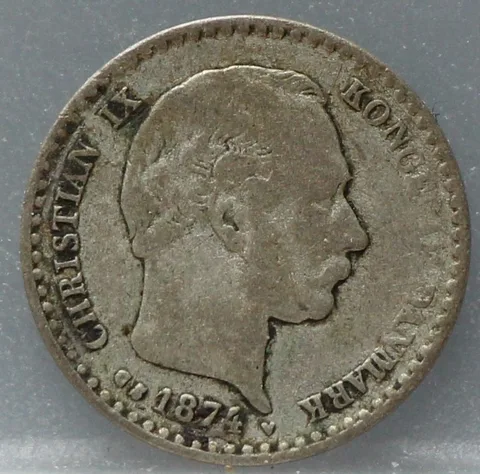 10 Öre 1874 Denemarken Zilver