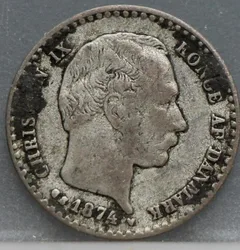 10 Öre 1874 Denemarken Zilver voorzijde