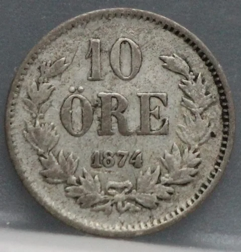 10 Öre 1874 Zweden — Zilver