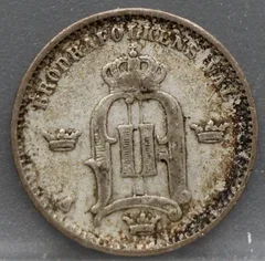 10 Öre 1874 Zweden — Zilver achterzijde