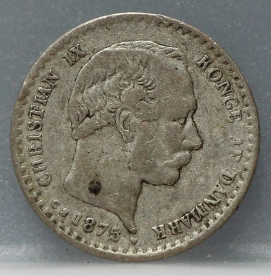 10 Öre 1875 Denemarken Zilver voorzijde