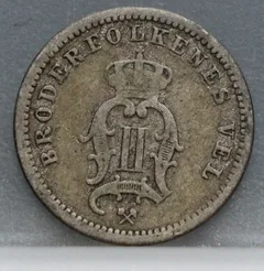 10 Øre 1876 Noorwegen Zilver achterzijde