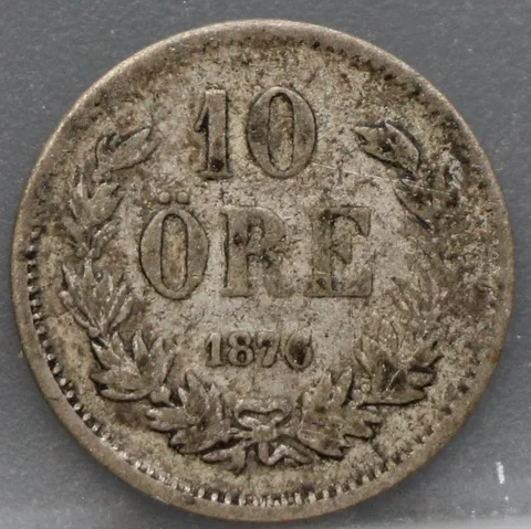 10 Öre 1876 Zweden — Zilver