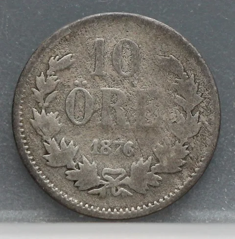 10 Öre 1876 Zweden — Zilver