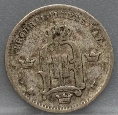 10 Öre 1876 Zweden — Zilver achterzijde