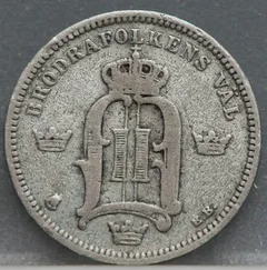 10 Öre 1891 Zweden — Zilver achterzijde