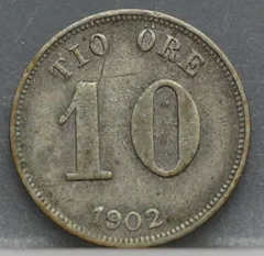 10 Öre 1902 Zweden — Zilver voorzijde