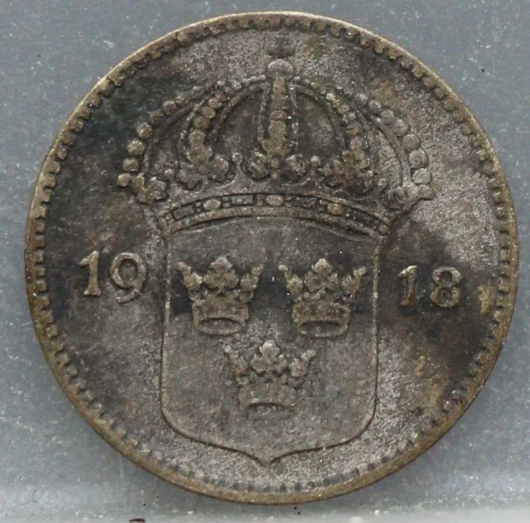 10 Öre 1918 Zweden Zilver voorzijde