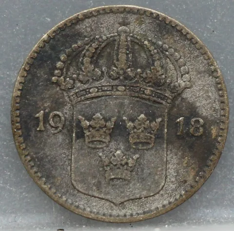 10 Öre 1918 Zweden Zilver